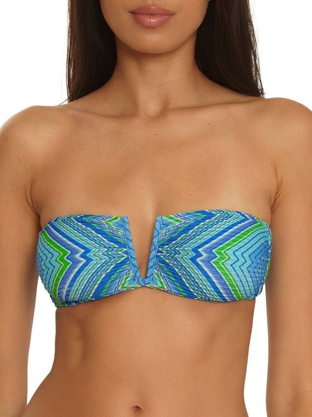 BECCA TEXTURED PRINTED SUMMER SUNRISE BANDEAU BRA IN SIZES S & M